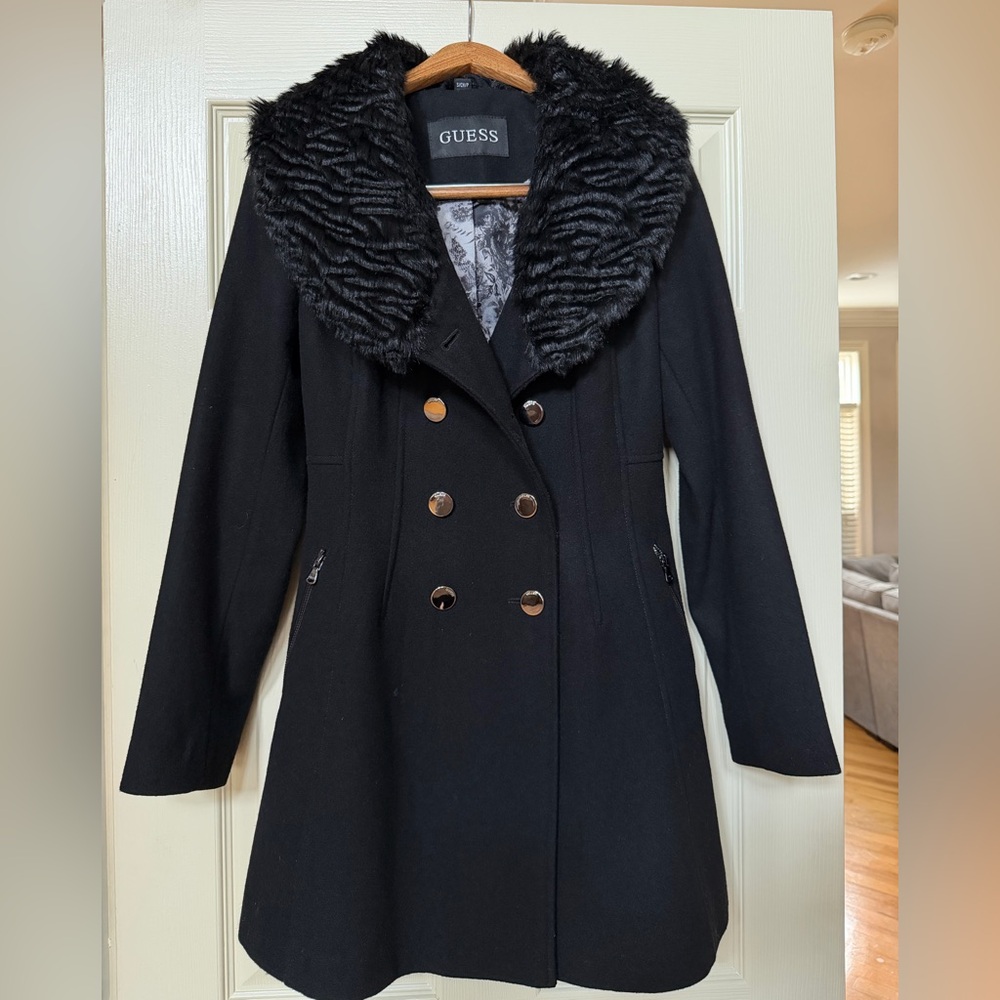 Faux Fur Skirted Coat by Guess